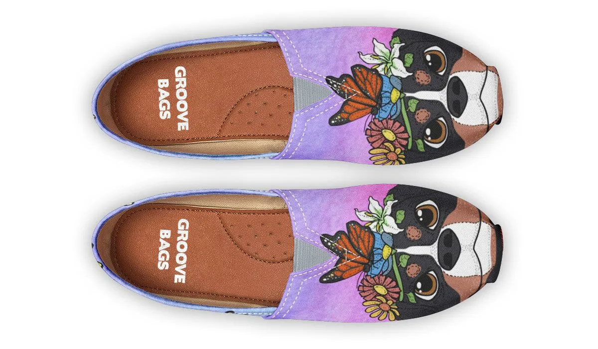 Fun Floral Bernese Mountain Casual Shoes