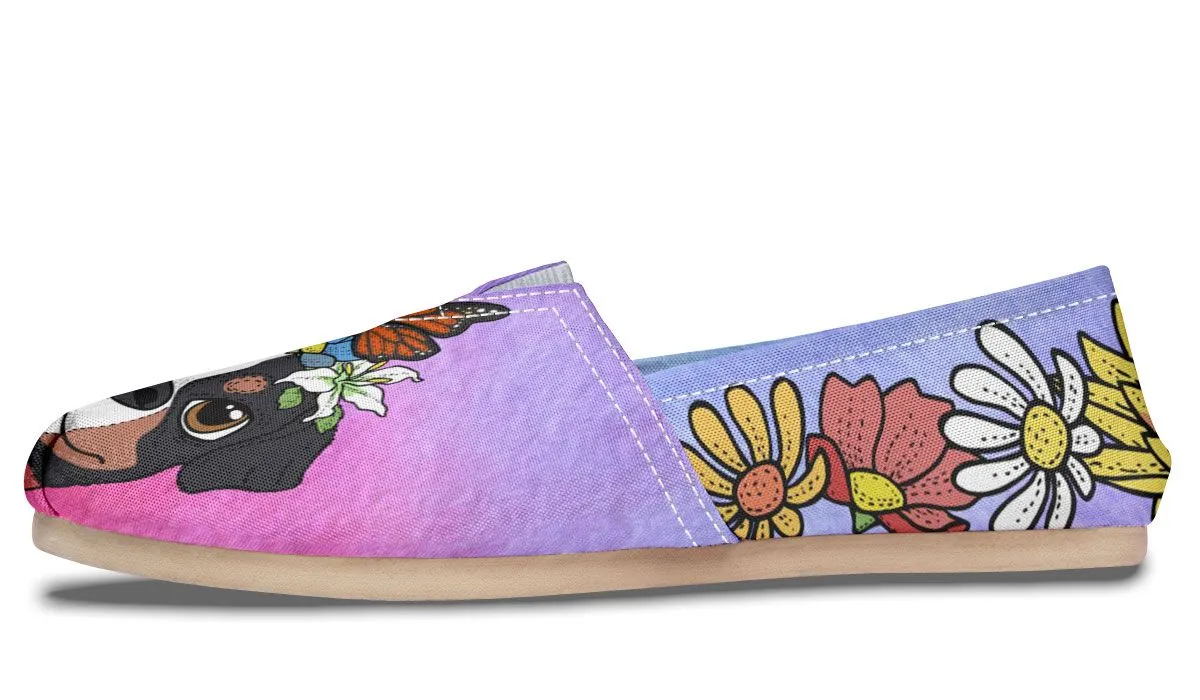 Fun Floral Bernese Mountain Casual Shoes