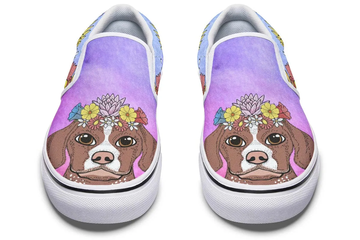 Fun Floral German Shorthair Slip-On Shoes