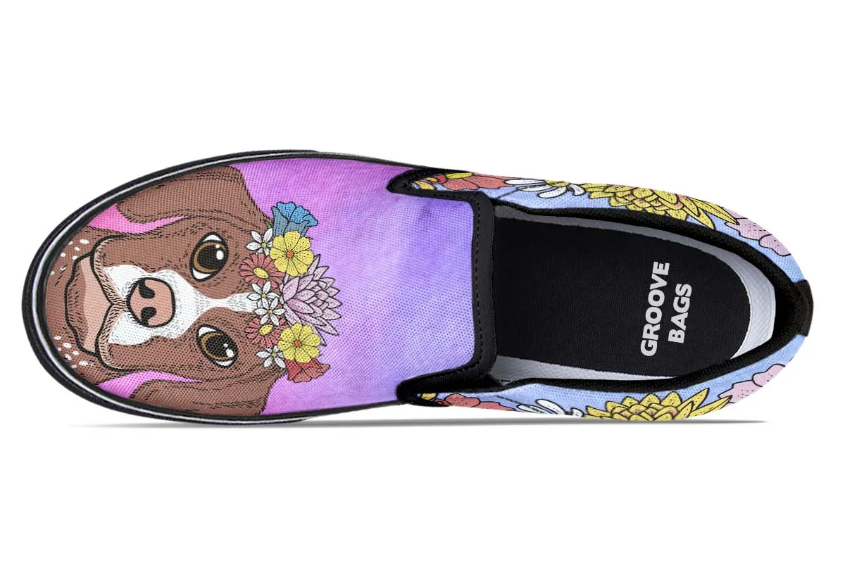 Fun Floral German Shorthair Slip-On Shoes