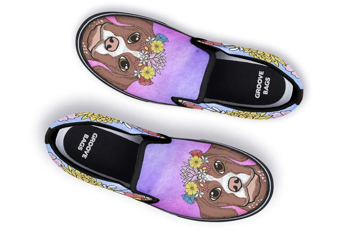 Fun Floral German Shorthair Slip-On Shoes
