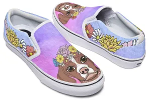 Fun Floral German Shorthair Slip-On Shoes