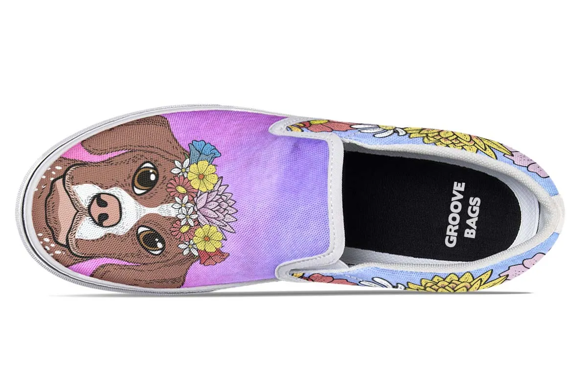 Fun Floral German Shorthair Slip-On Shoes