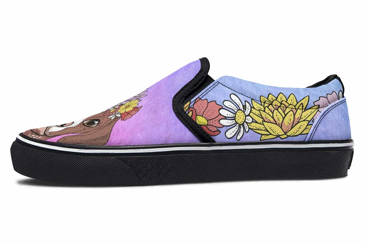 Fun Floral German Shorthair Slip-On Shoes