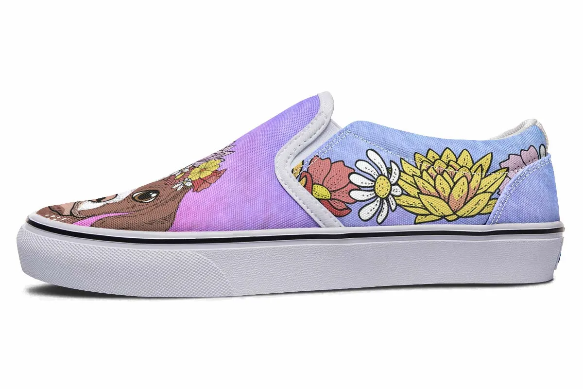 Fun Floral German Shorthair Slip-On Shoes