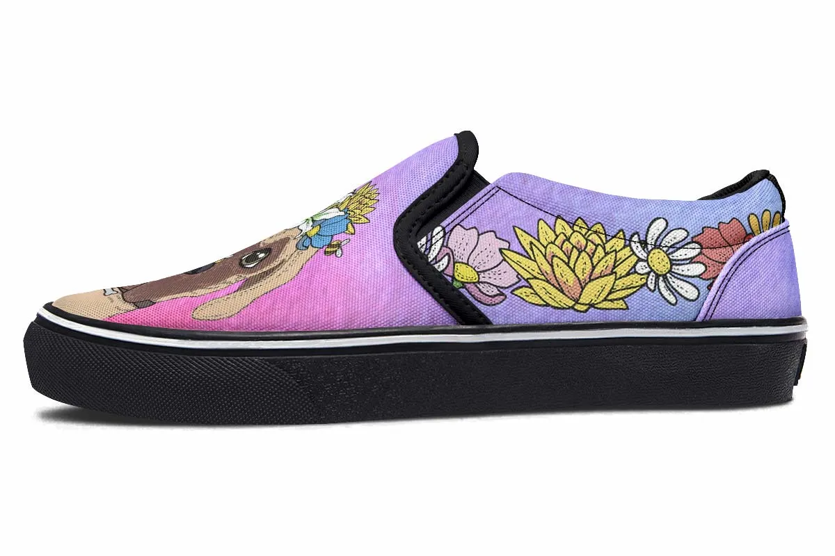 Fun Floral Great Dane Slip-On Shoes