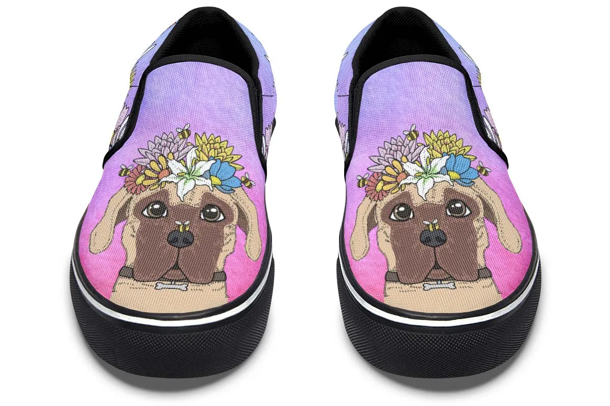 Fun Floral Great Dane Slip-On Shoes