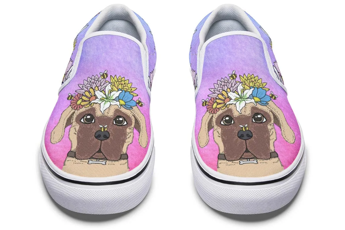 Fun Floral Great Dane Slip-On Shoes
