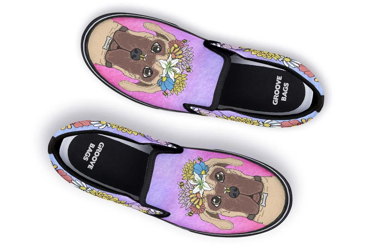Fun Floral Great Dane Slip-On Shoes
