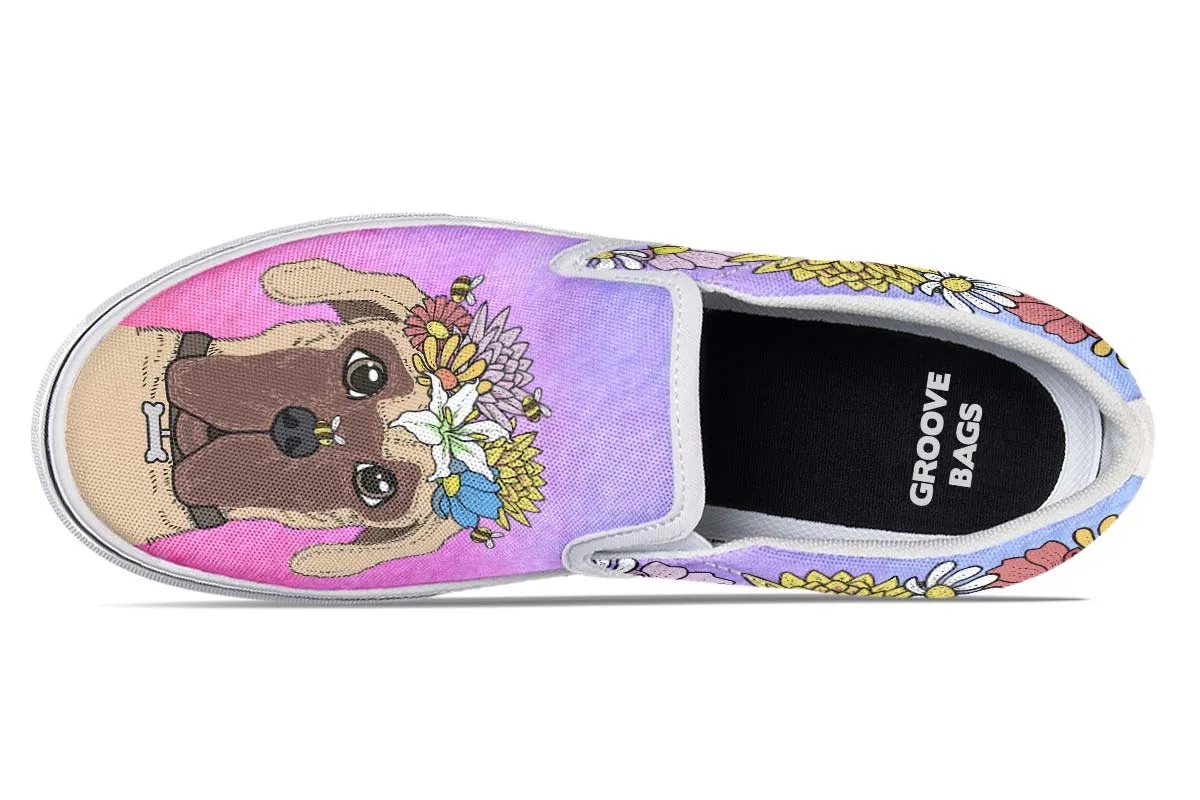 Fun Floral Great Dane Slip-On Shoes