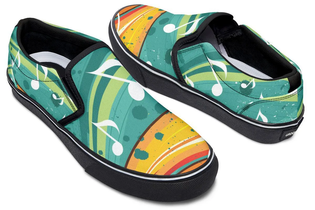 Funky Music Slip-On Shoes