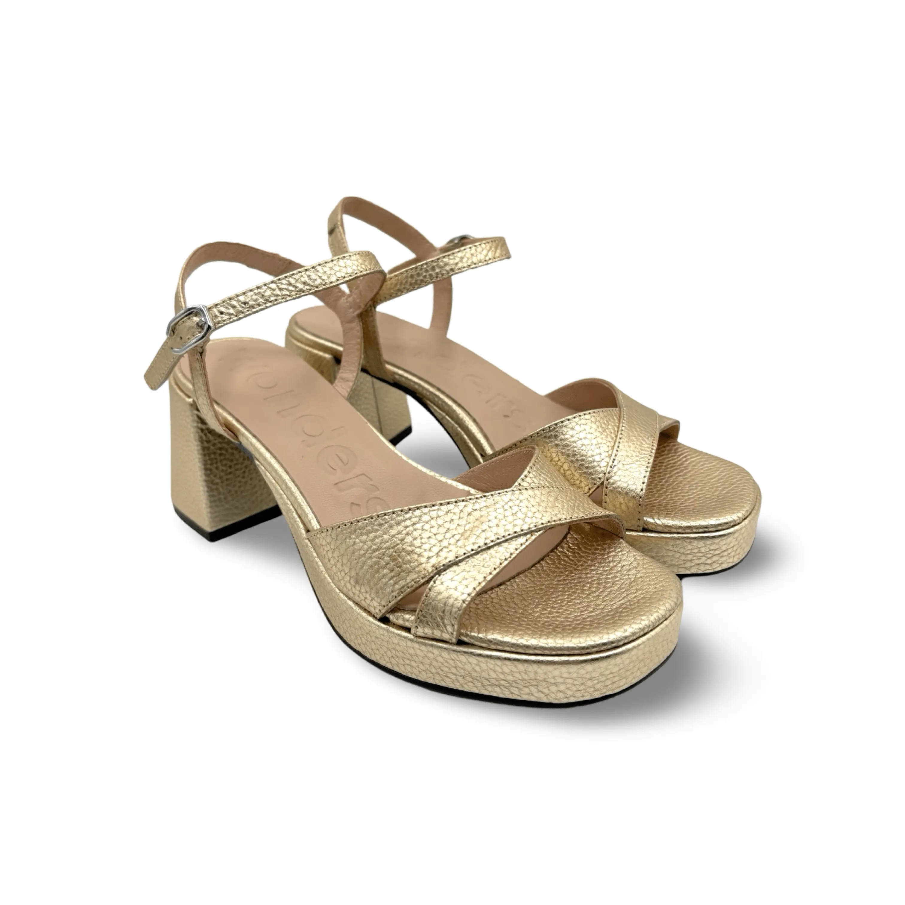 G6803 Gold Platform Sandal