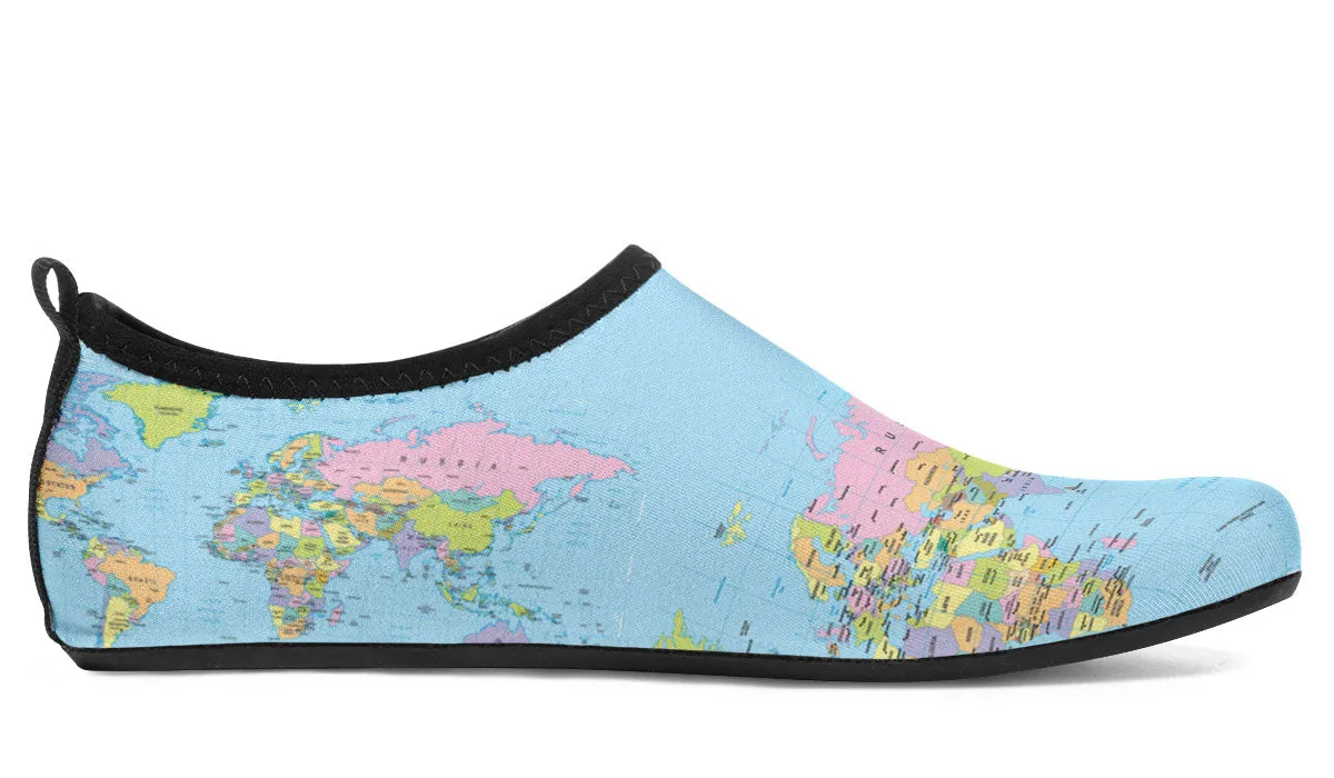 Geography Globe Aqua Barefoot Shoes