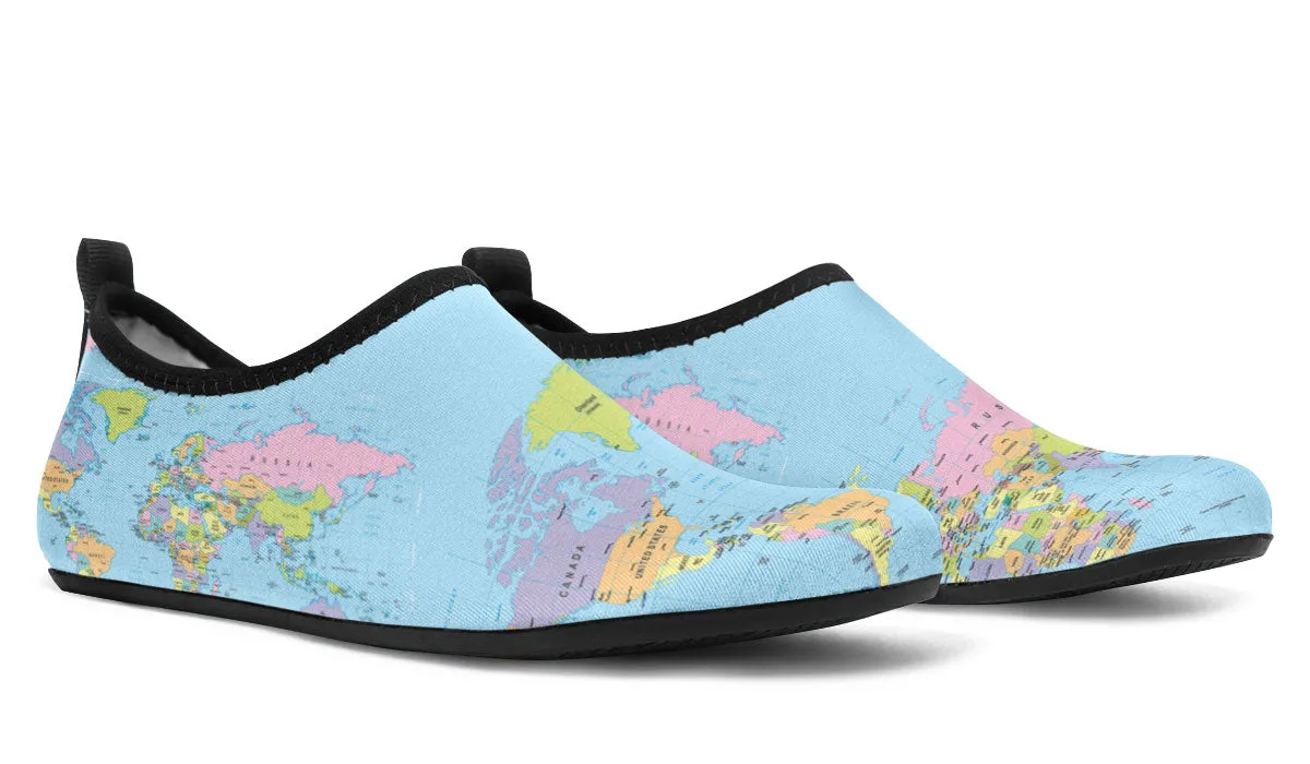 Geography Globe Aqua Barefoot Shoes