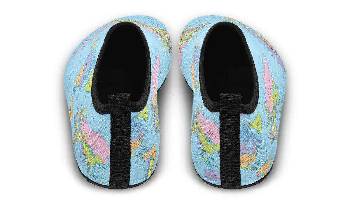 Geography Globe Aqua Barefoot Shoes