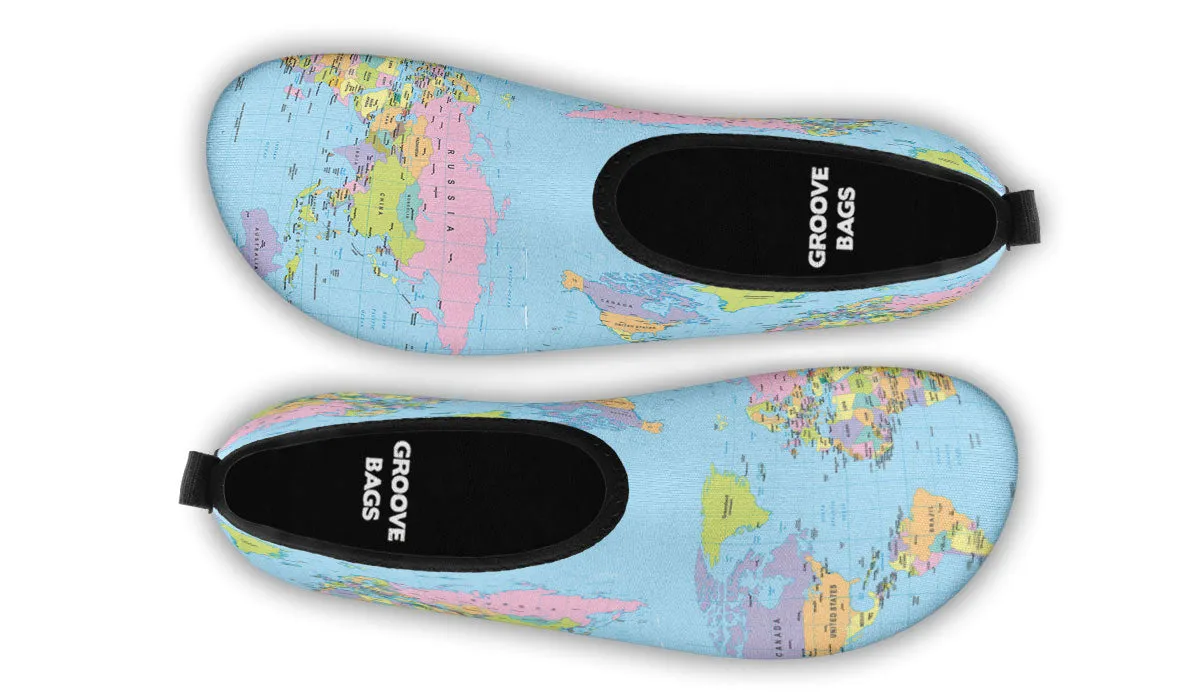 Geography Globe Aqua Barefoot Shoes