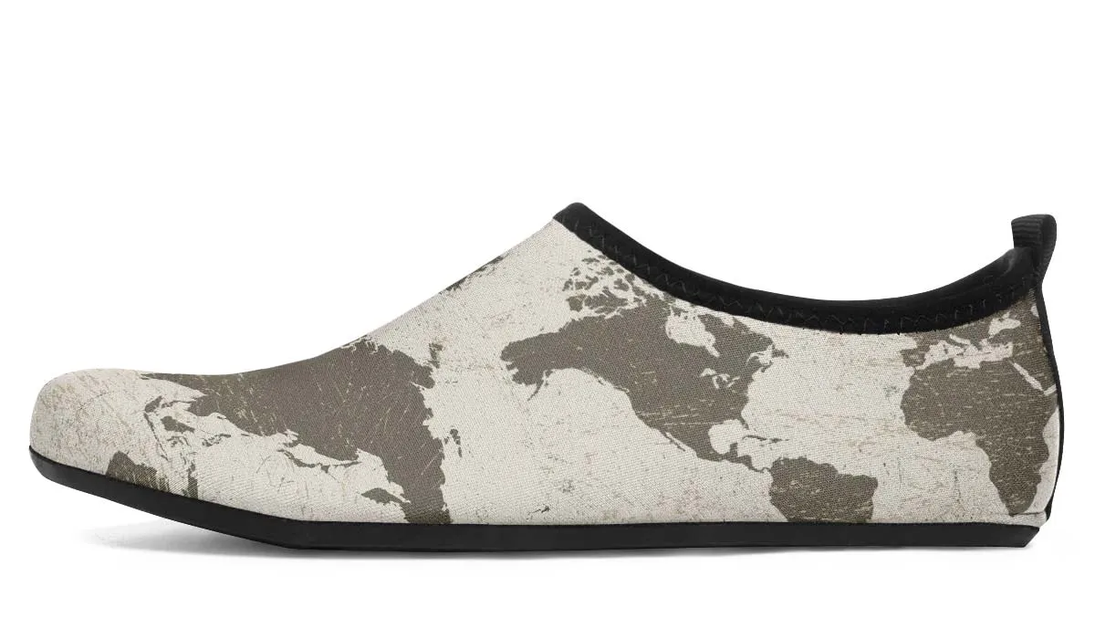 Geography Map Aqua Barefoot Shoes