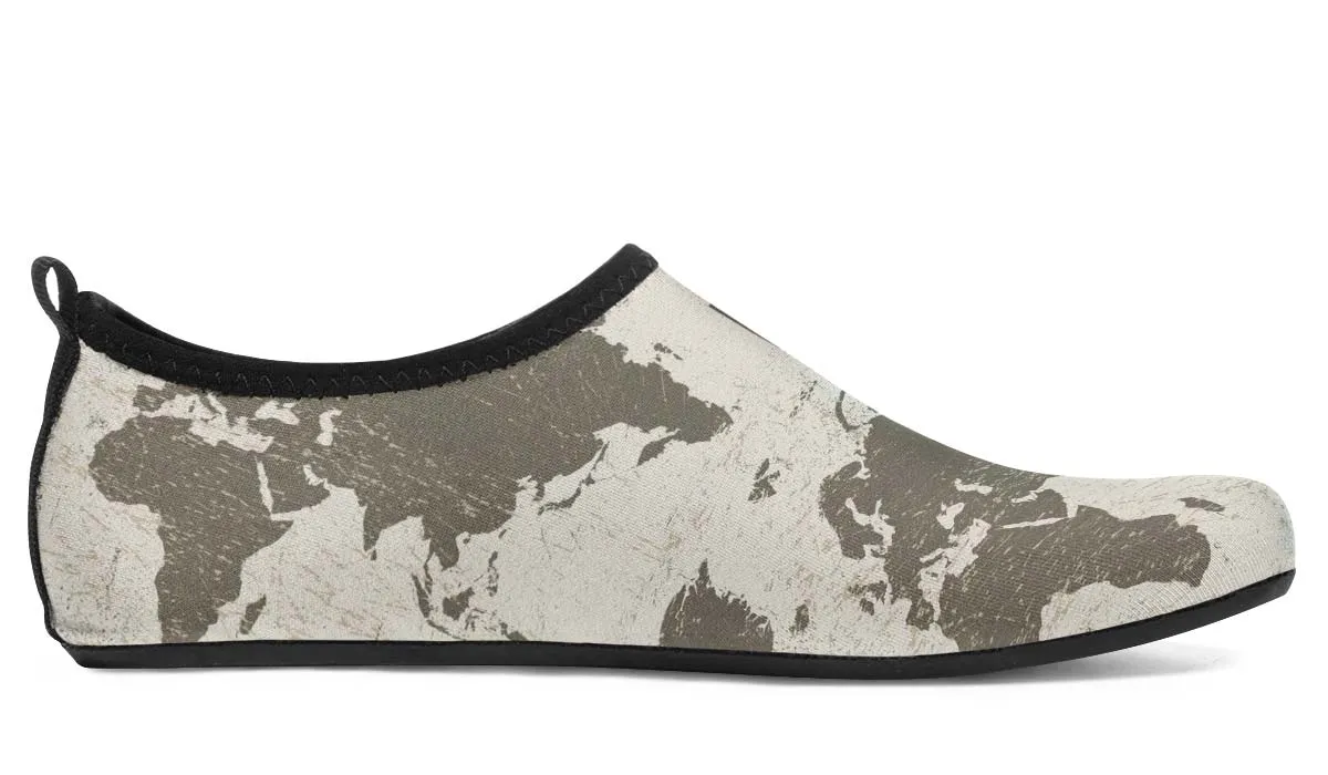 Geography Map Aqua Barefoot Shoes