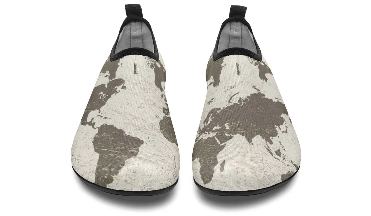 Geography Map Aqua Barefoot Shoes