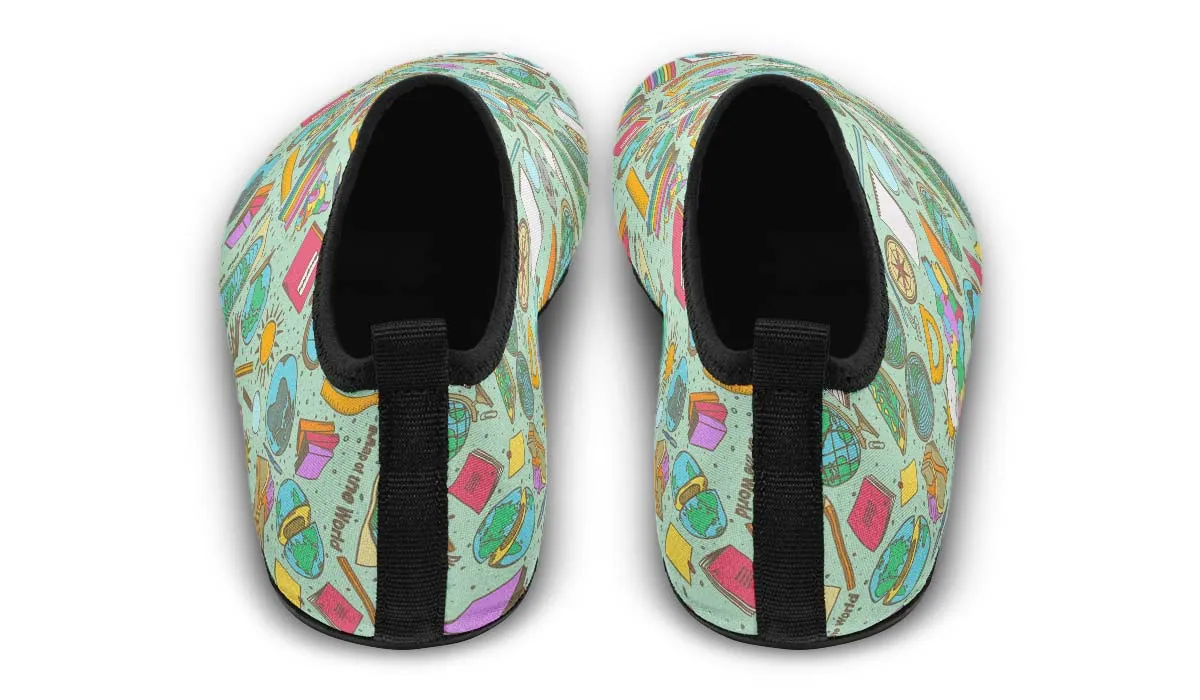 Geography Pattern Aqua Barefoot Shoes