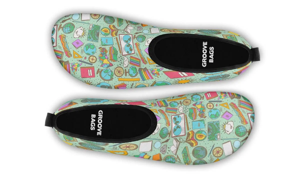 Geography Pattern Aqua Barefoot Shoes