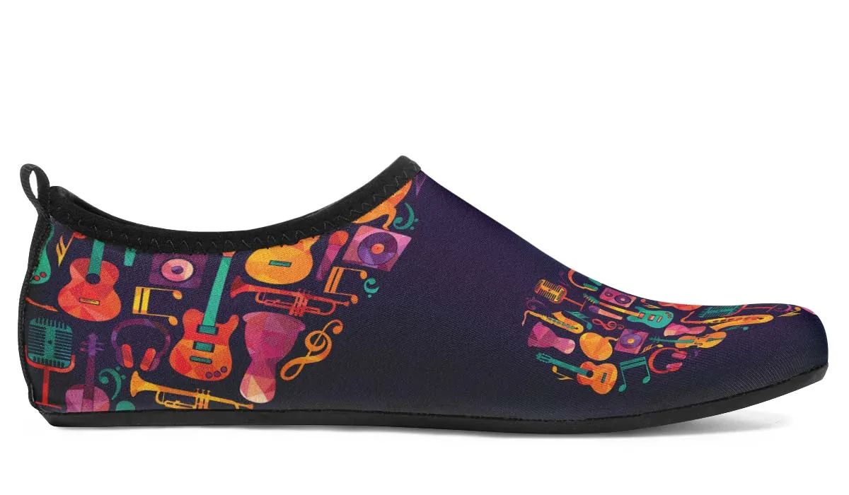 Geometric Music Aqua Barefoot Shoes
