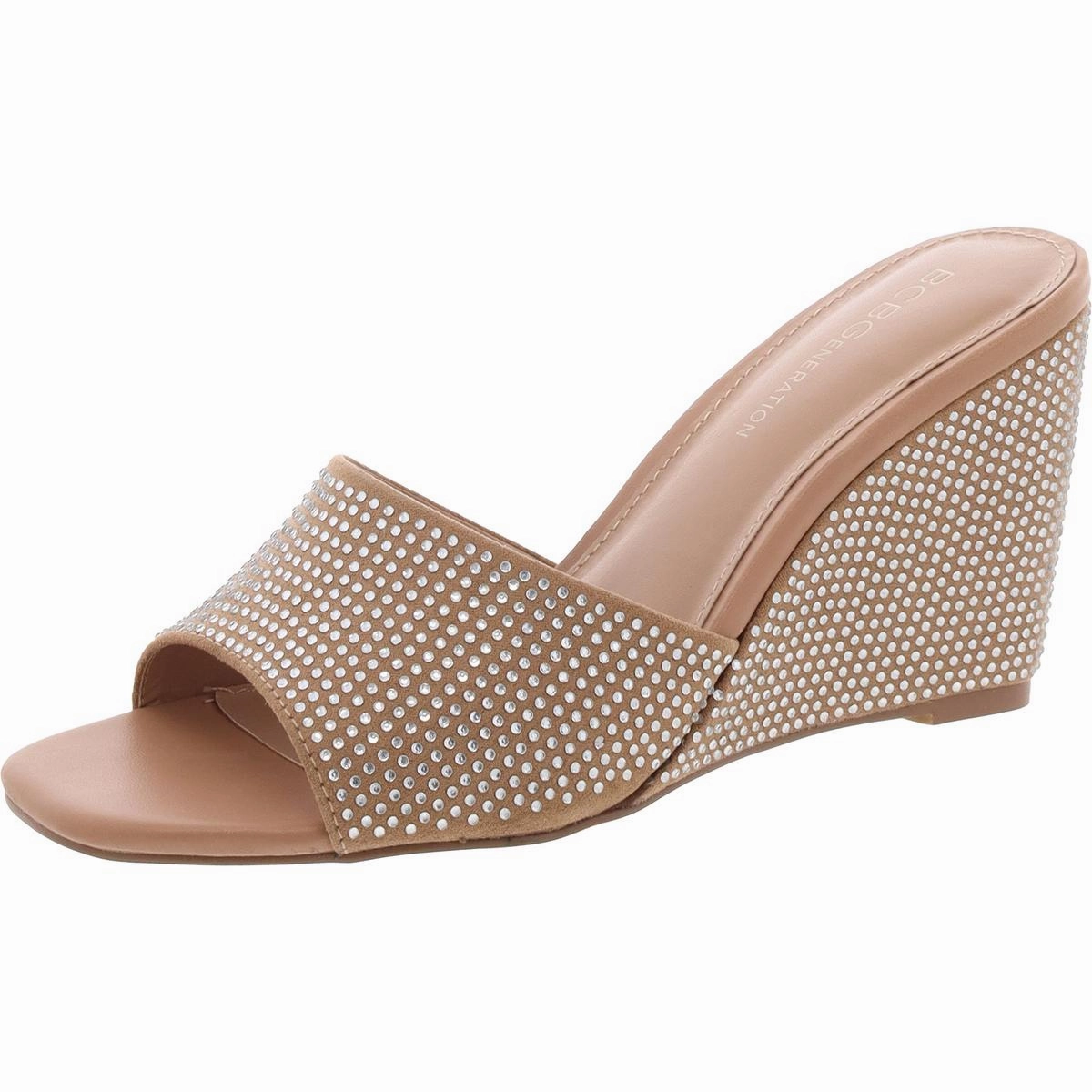 GIANI-2 Womens Rhinestone Man Made Wedge Sandals