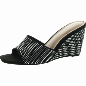 GIANI-2 Womens Rhinestone Man Made Wedge Sandals