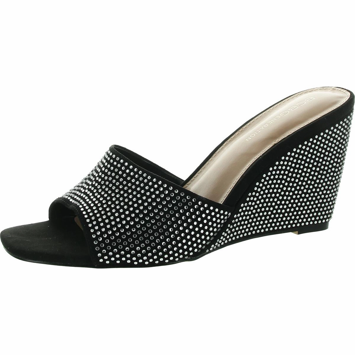 GIANI-2 Womens Rhinestone Man Made Wedge Sandals