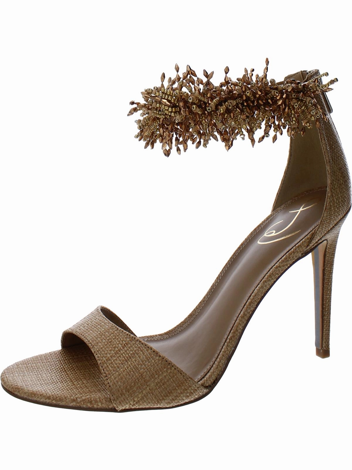 Gillie Womens Embellished Ankle Strap Heels