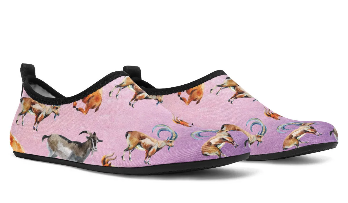 Goat Pattern Aqua Barefoot Shoes
