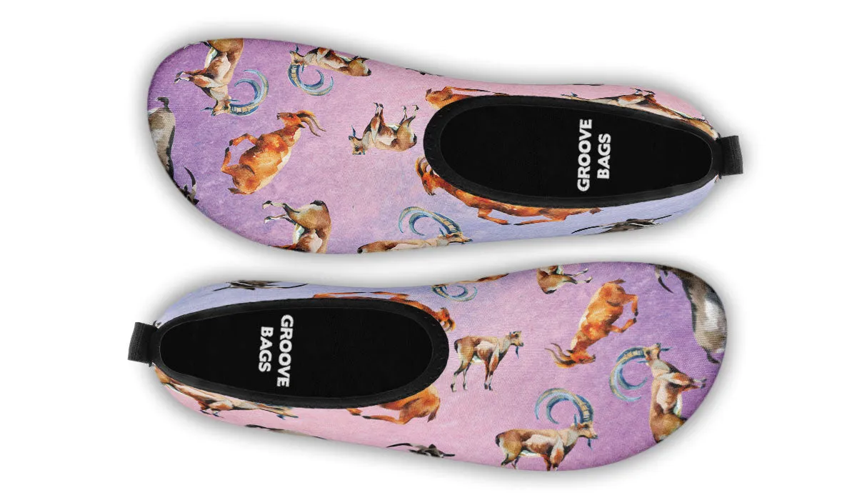 Goat Pattern Aqua Barefoot Shoes