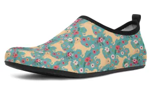 Golden Retriever Flower Aqua Barefoot Shoes