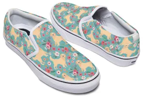 Golden Retriever Flower Slip-On Shoes
