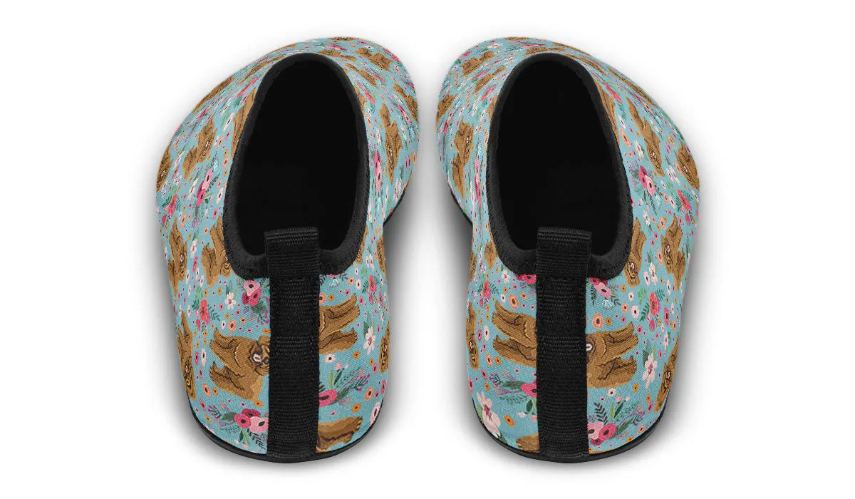 Goldendoodle Flower Aqua Barefoot Shoes