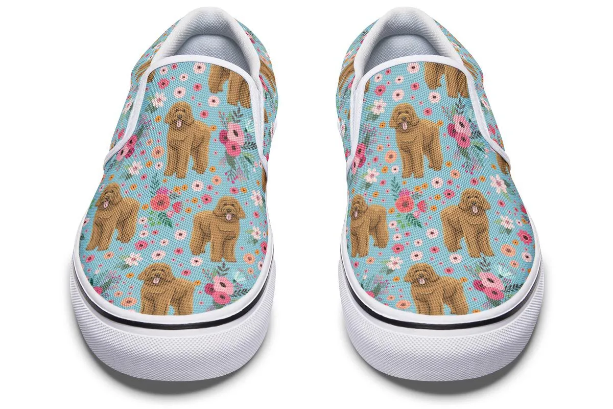 Goldendoodle Flower Slip-On Shoes