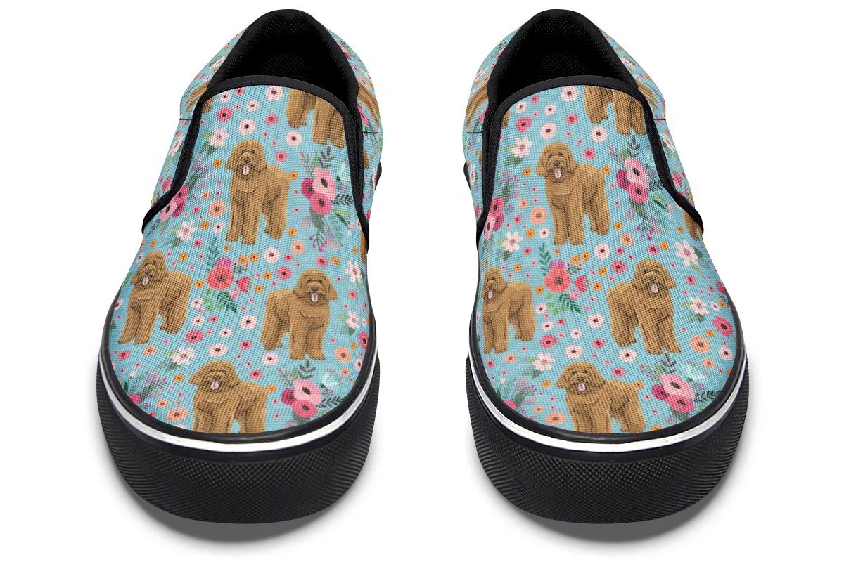 Goldendoodle Flower Slip-On Shoes