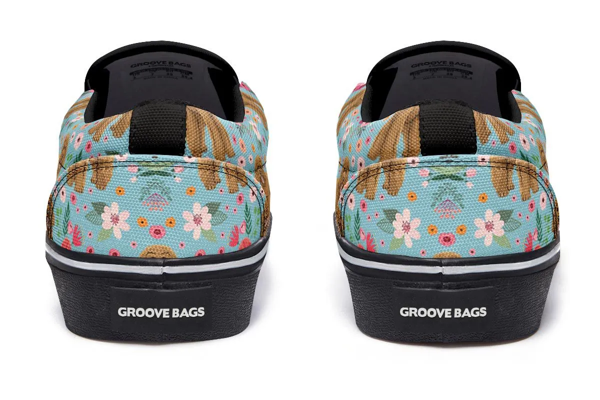 Goldendoodle Flower Slip-On Shoes