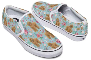 Goldendoodle Flower Slip-On Shoes