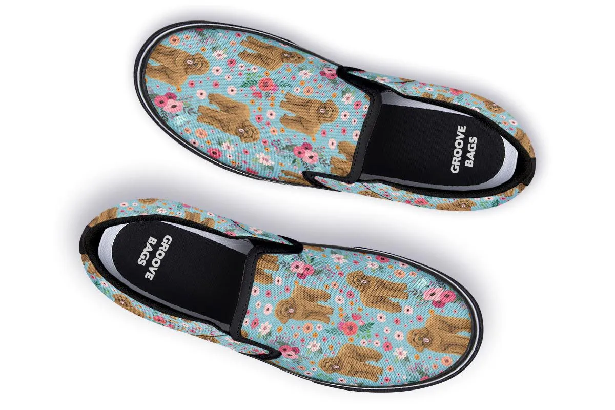 Goldendoodle Flower Slip-On Shoes