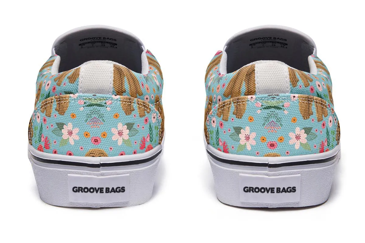 Goldendoodle Flower Slip-On Shoes
