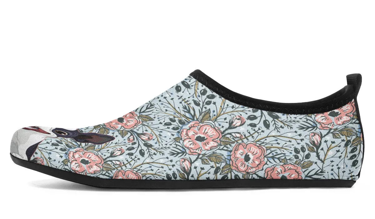 Goofy Boston Terrier Aqua Barefoot Shoes