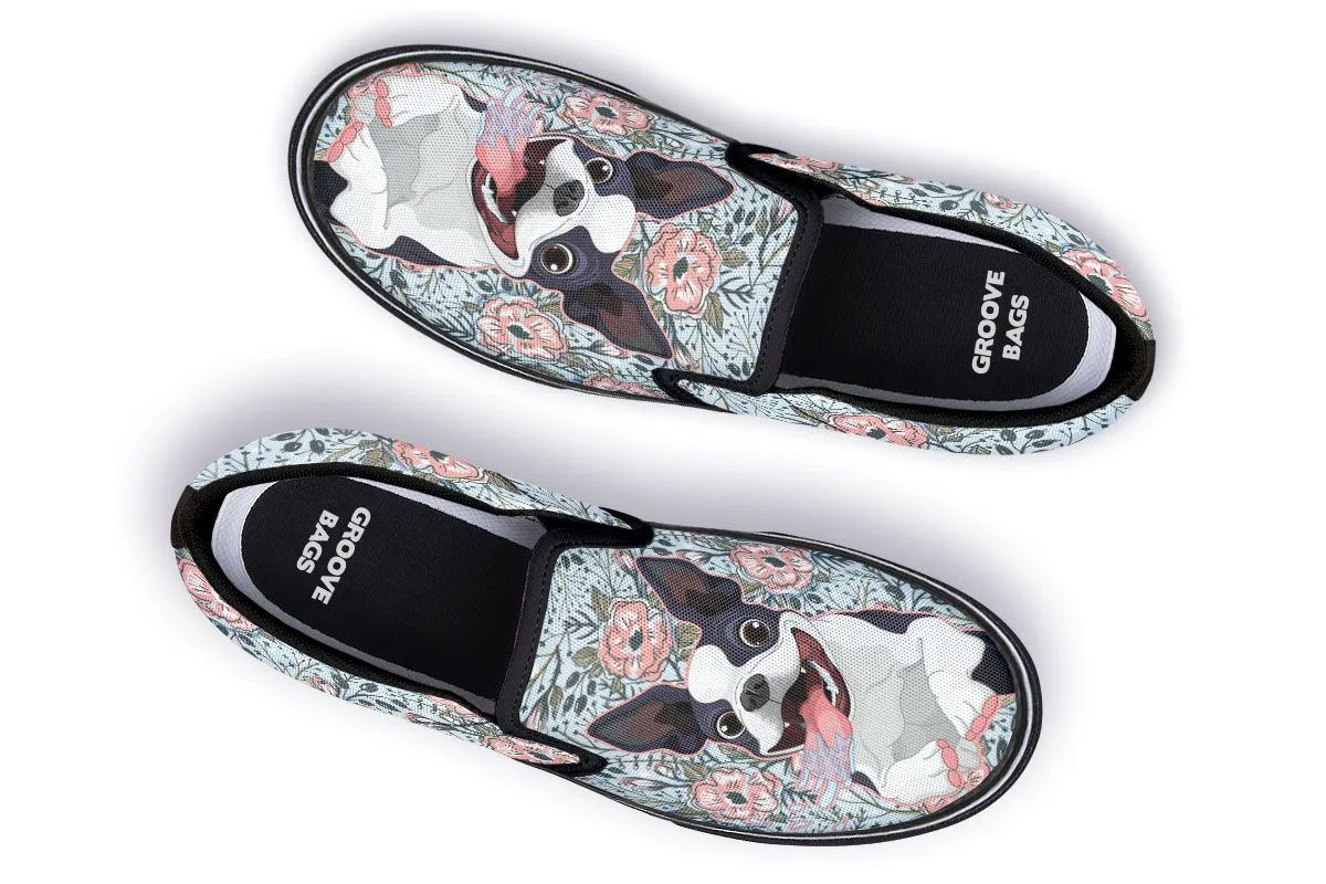 Goofy Boston Terrier Slip-On Shoes