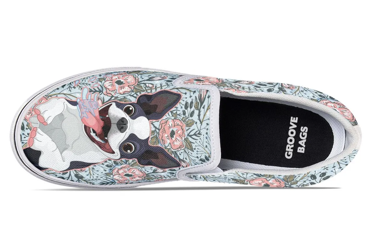 Goofy Boston Terrier Slip-On Shoes