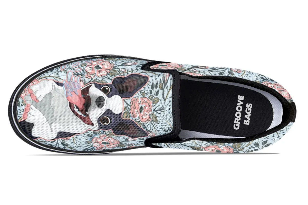 Goofy Boston Terrier Slip-On Shoes