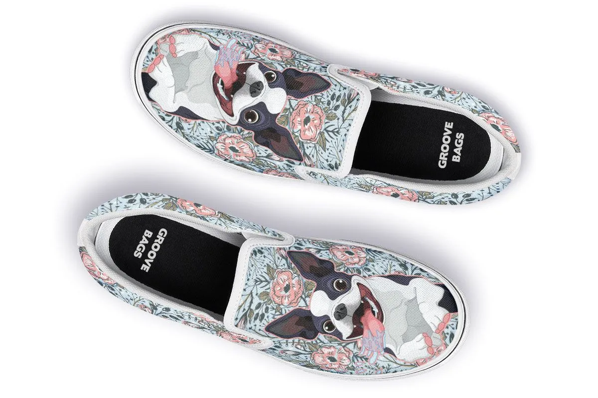 Goofy Boston Terrier Slip-On Shoes