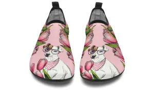 Goofy Jack Russell Terrier Aqua Barefoot Shoes