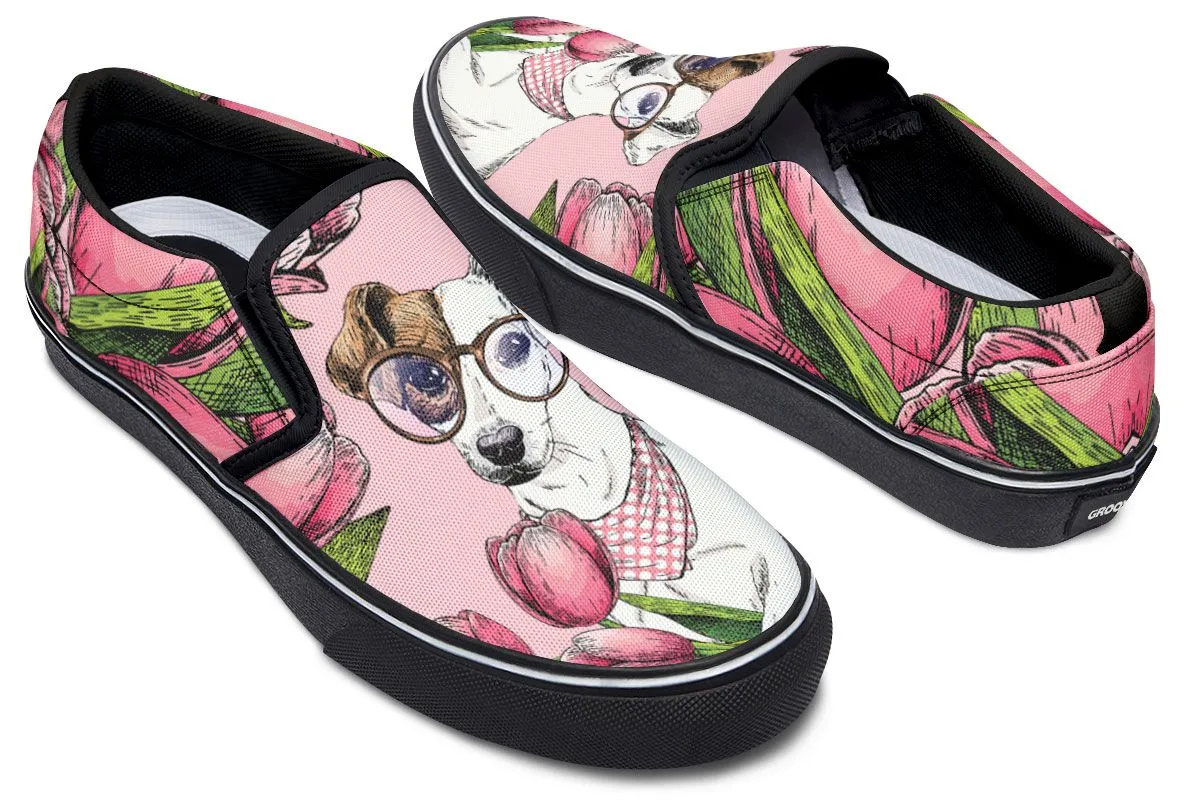 Goofy Jack Russell Terrier Slip-On Shoes