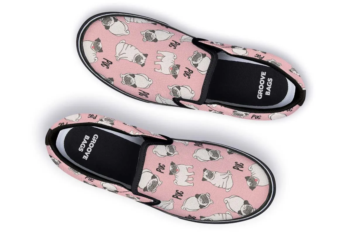 Goofy Pug Slip-On Shoes
