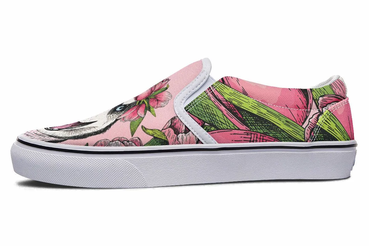 Goofy Siberian Husky Slip-On Shoes
